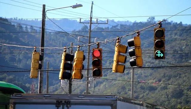 hanging traffic lights