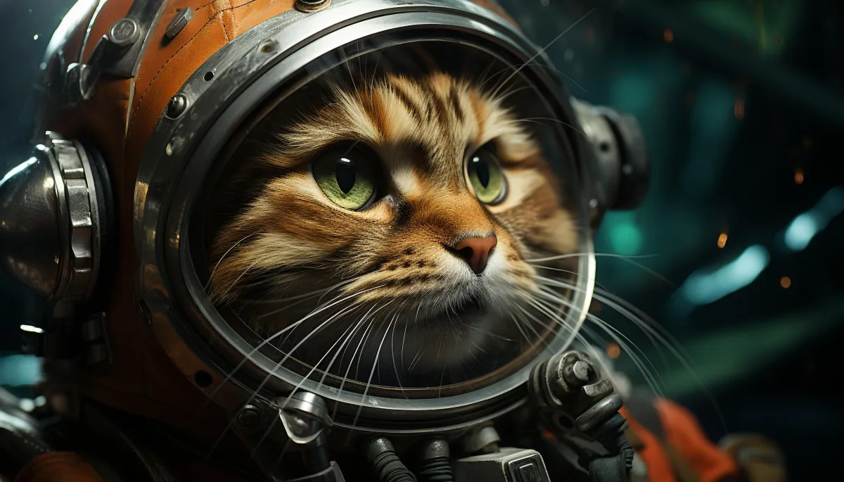 cat with space helmet