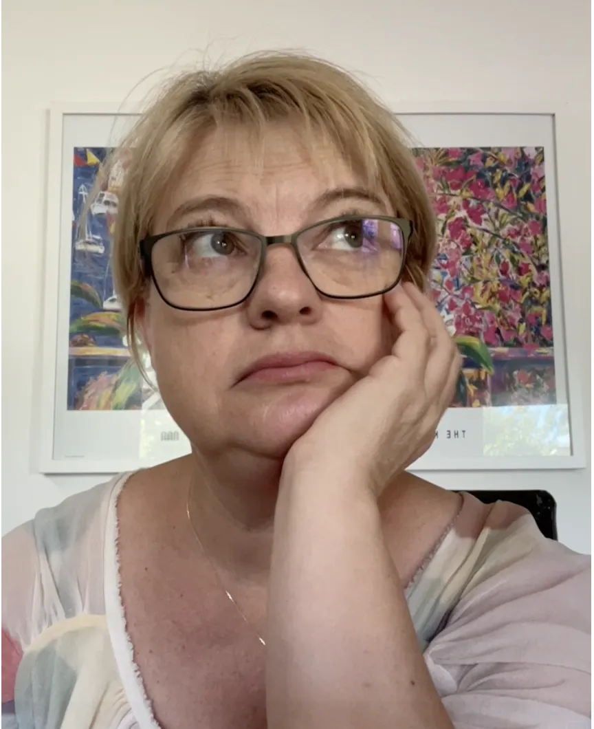 Quilter waiting for the phone to ring
