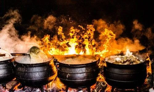 cauldrons and flames