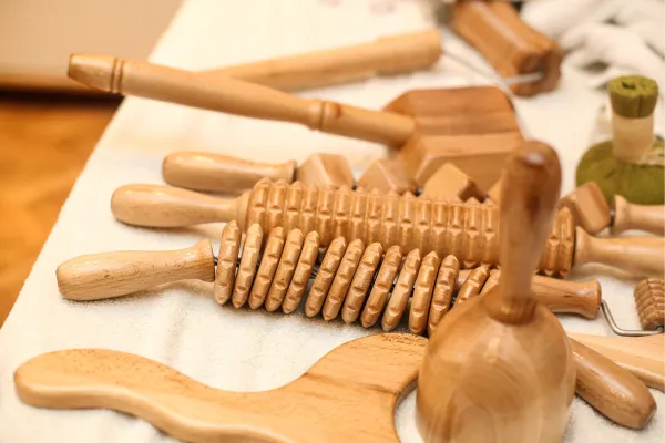 various wooden tools on a table