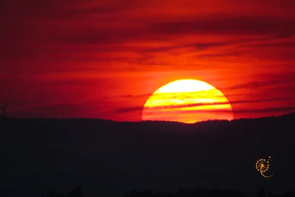 A red-hued sunset