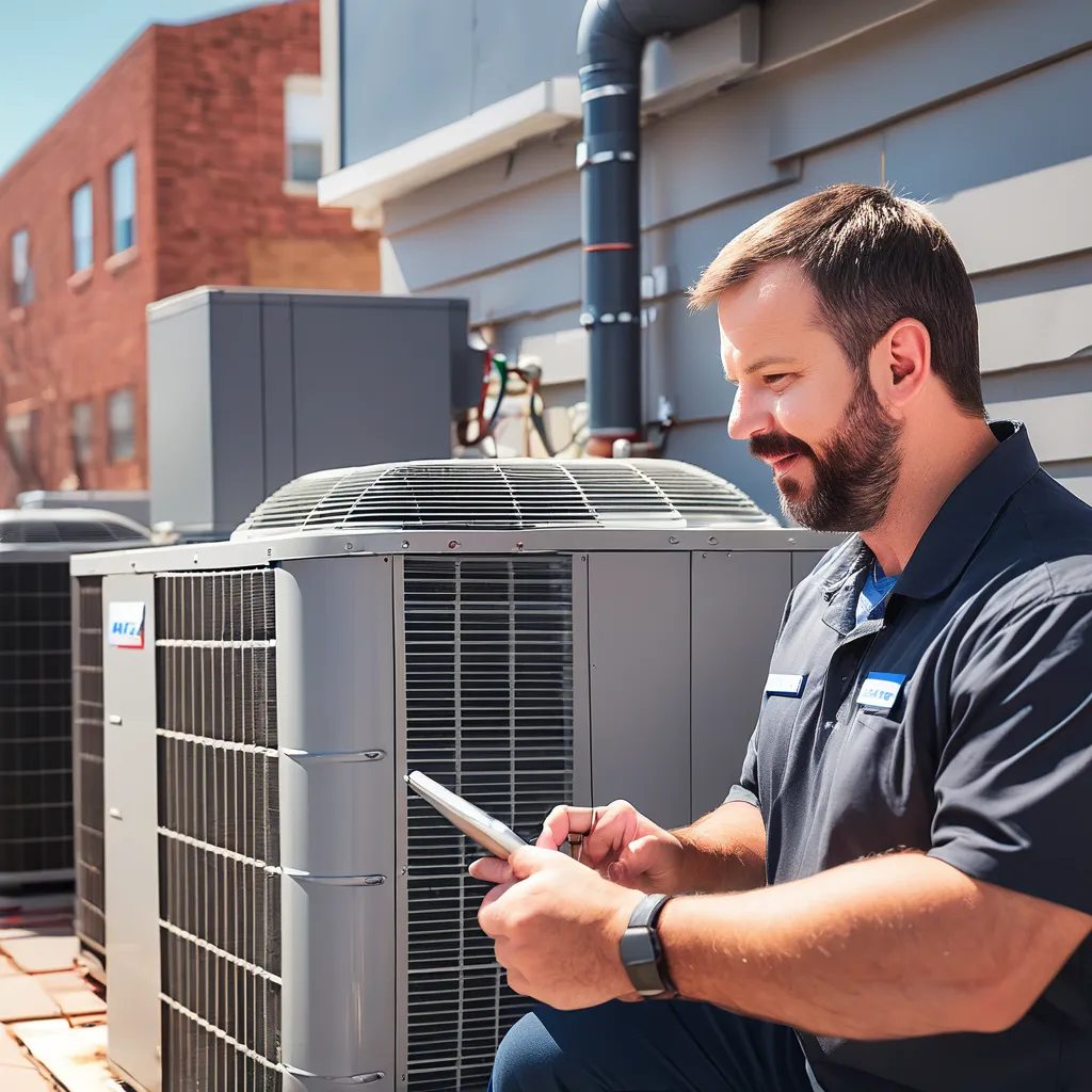hvac business man on phone