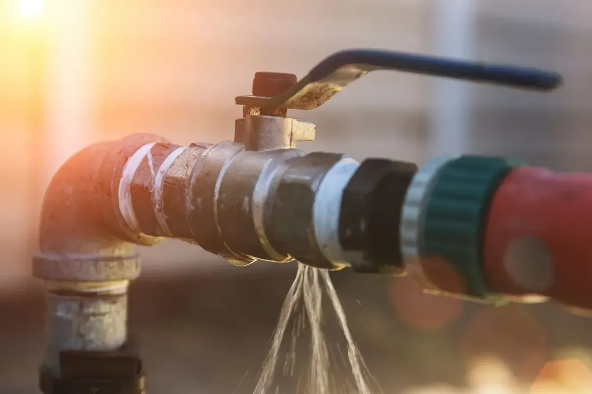 Inspecting a water meter to detect leaks in Santa Clara home.