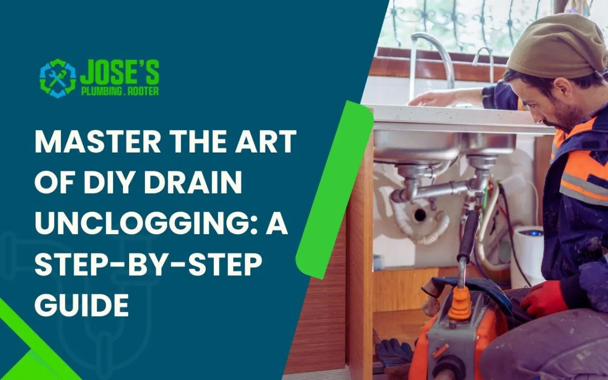 Essential tools for DIY drain unclogging including plunger, plumber’s snake, gloves, and bucket.