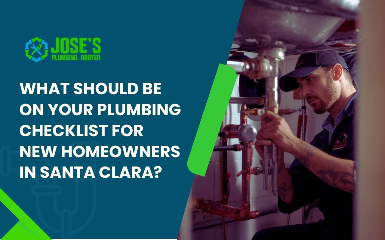 Homeowner following a detailed plumbing checklist in a Santa Clara kitchen