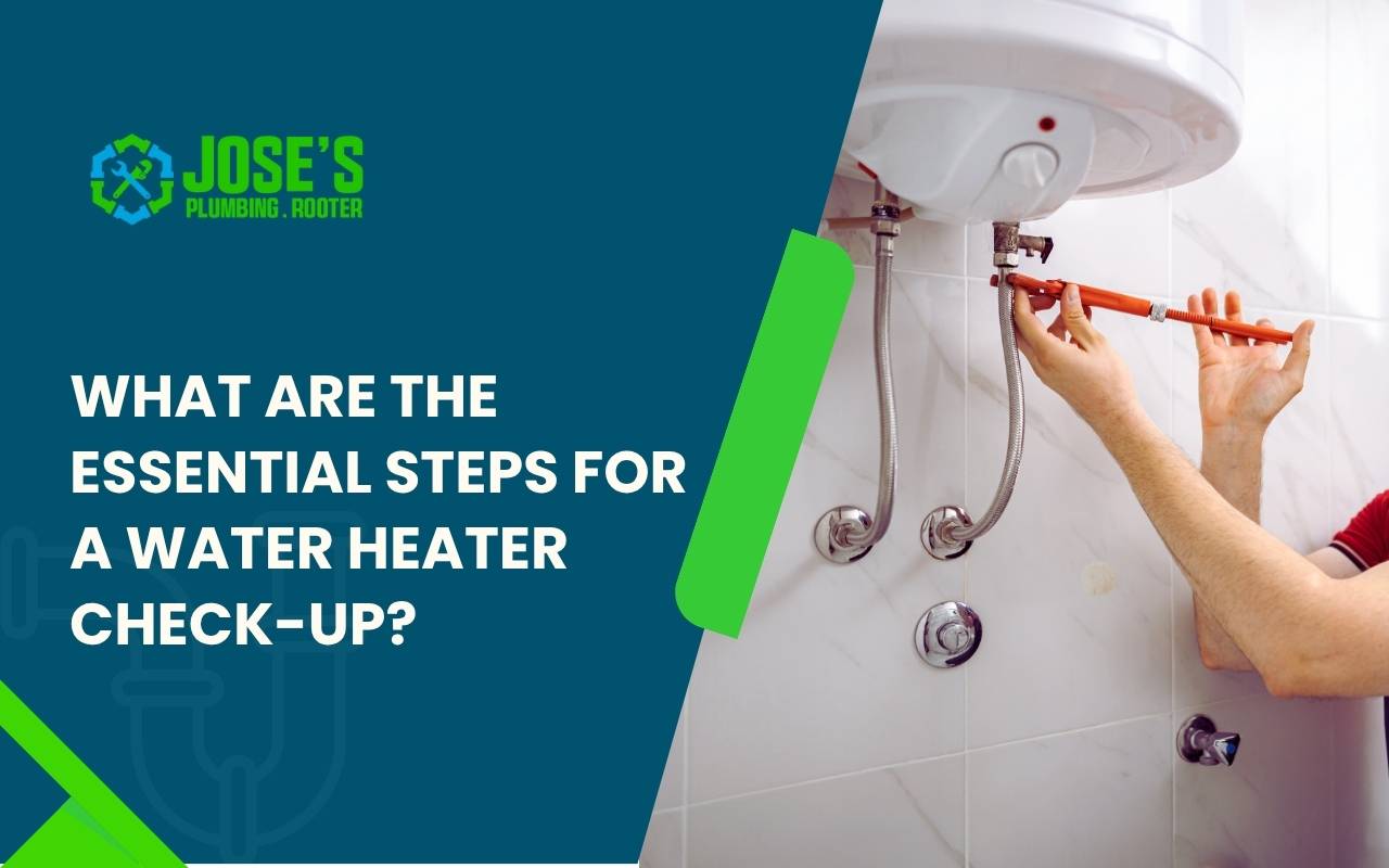 Homeowner performing a water heater check-up to inspect the tank and prevent leaks.