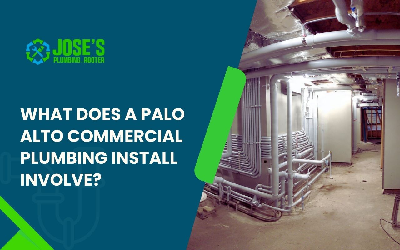 Commercial plumbing rough-in layout in a Palo Alto tenant improvement.