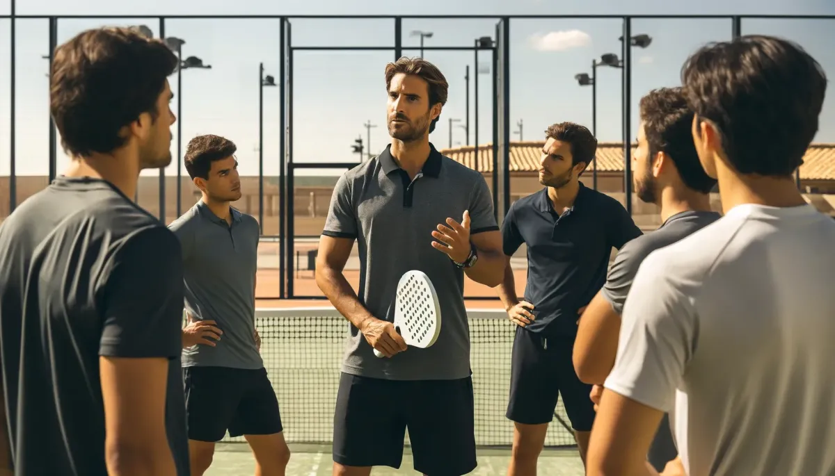 Entrenador principal del Life Padel Club de Abrera durante una sesión de entrenamiento.