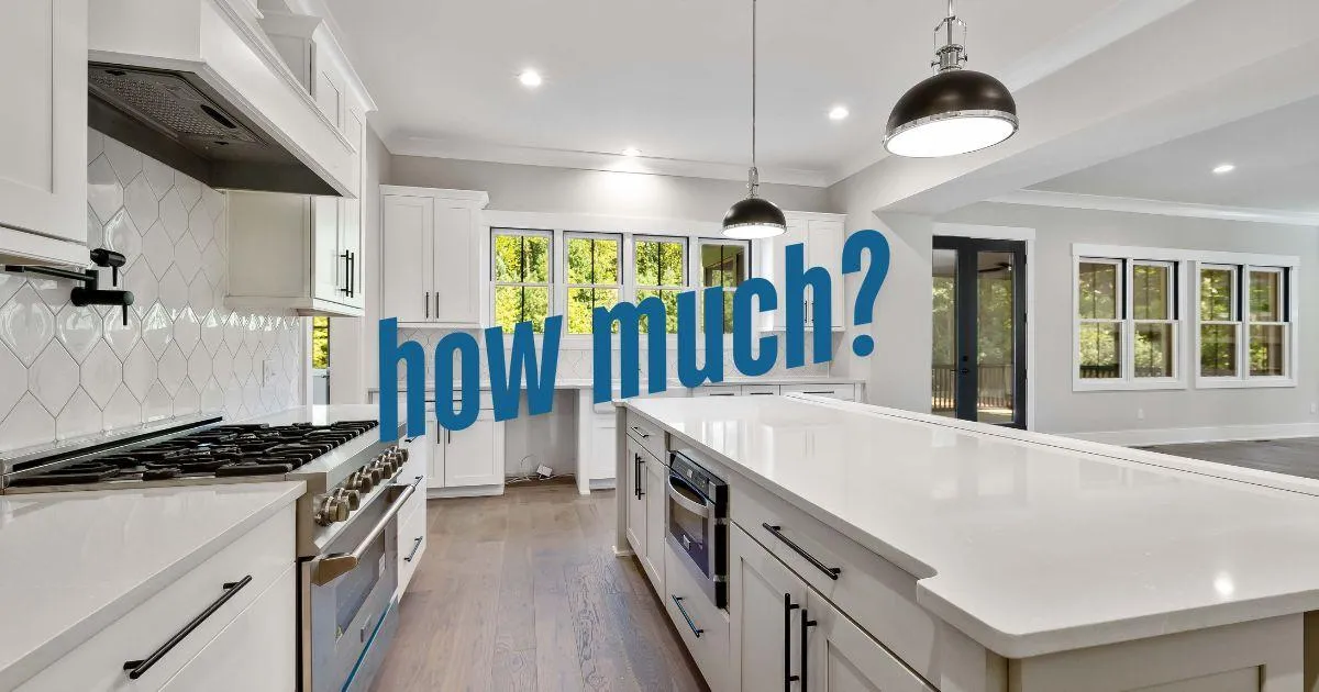 laminated countertop in the kitchen with a caption how much
