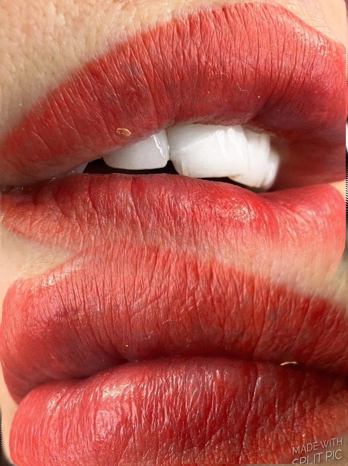 lip blushing by our artist Parisa, at Feather Touch Aesthetics Moonah, Hobart Tasmania