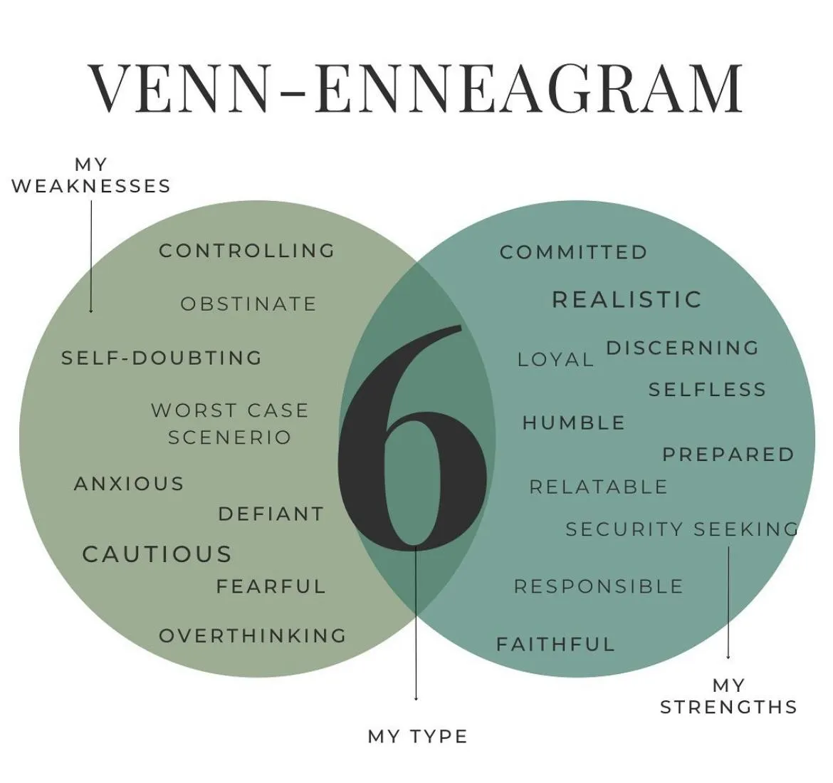 Venn-enneagram of the six