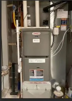 Picture of a furnace in a basement