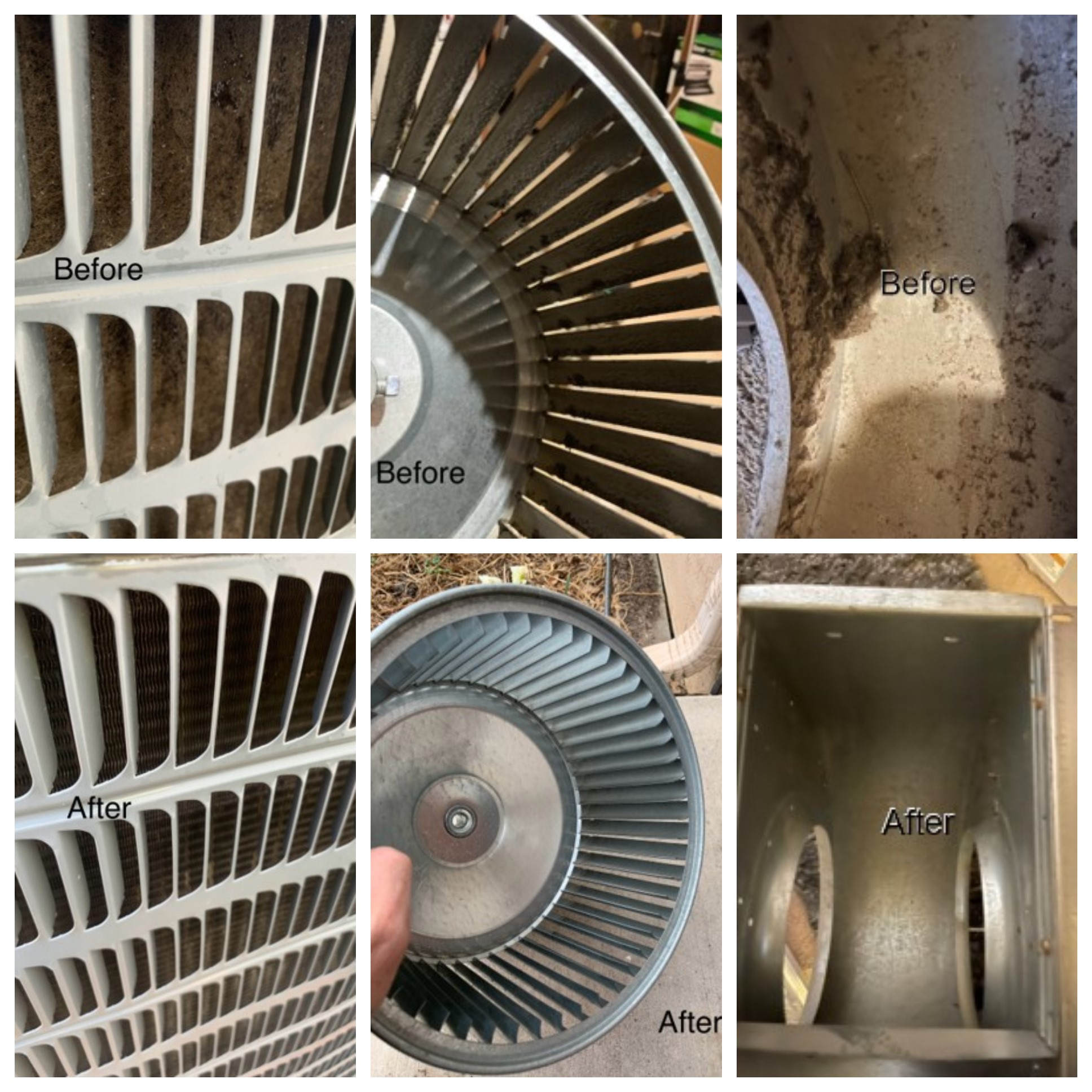 Before and After furnace maintenance 