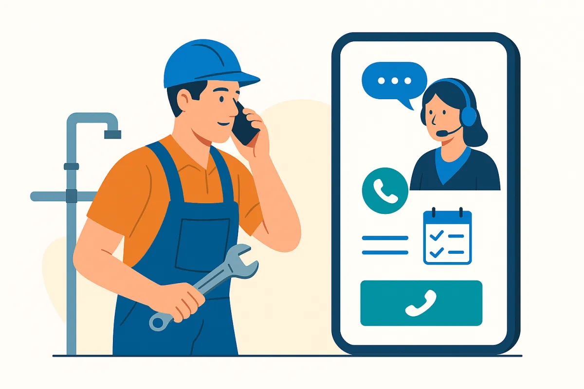 AI receptionist helping Australian tradie answer calls and book jobs