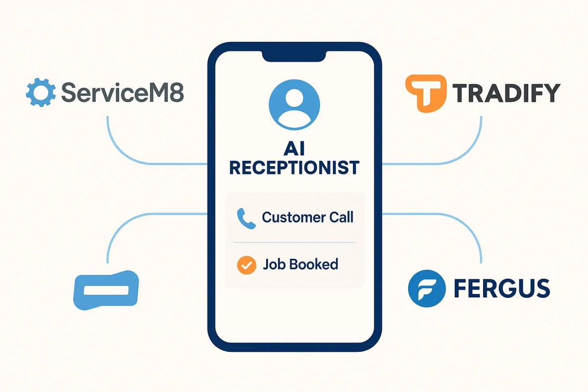 AI Receptionist Australia: Setup & Integration Guide (ServiceM8, Tradify, Fergus)