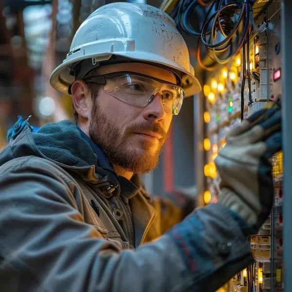 Hard working electrician