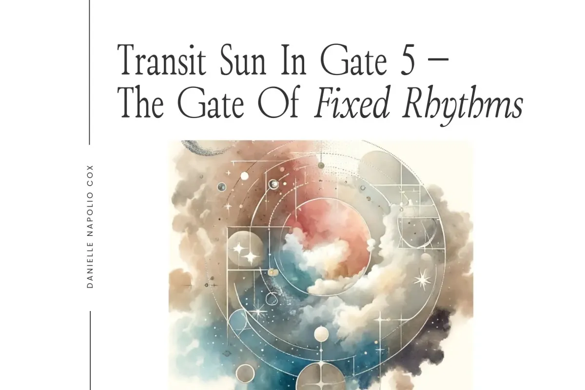 Illustration representing transiting Sun in Gate 5 Fixed Rhythms in Human Design, highlighting its impact on entrepreneurs in business