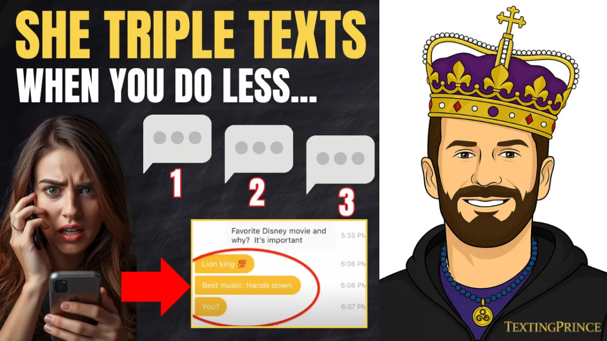 Man confidently texting with calm expression, showing the “care less, attract more” mindset in modern dating.