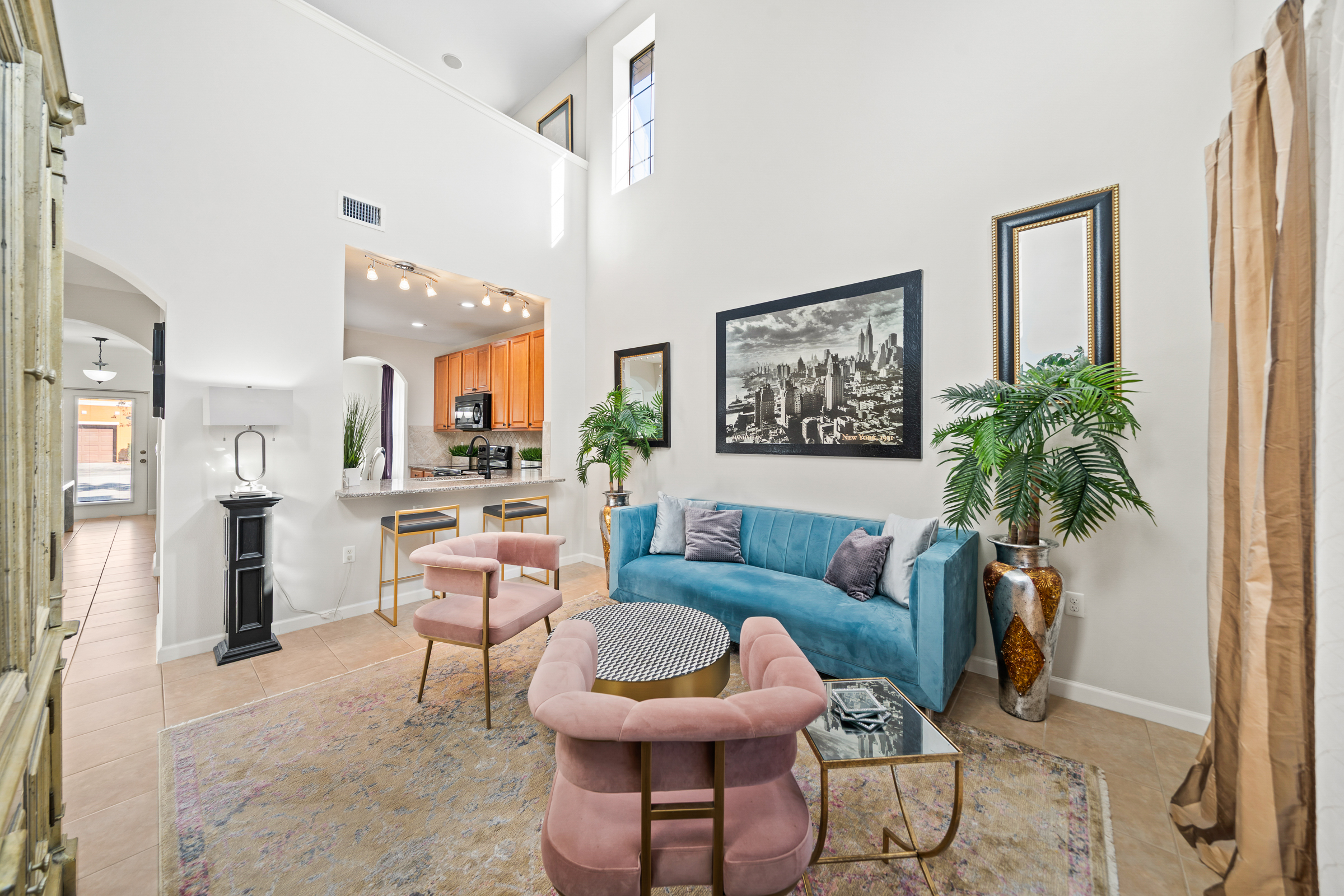 Custom pool and spa overlooking the Banana River with tropical landscaping