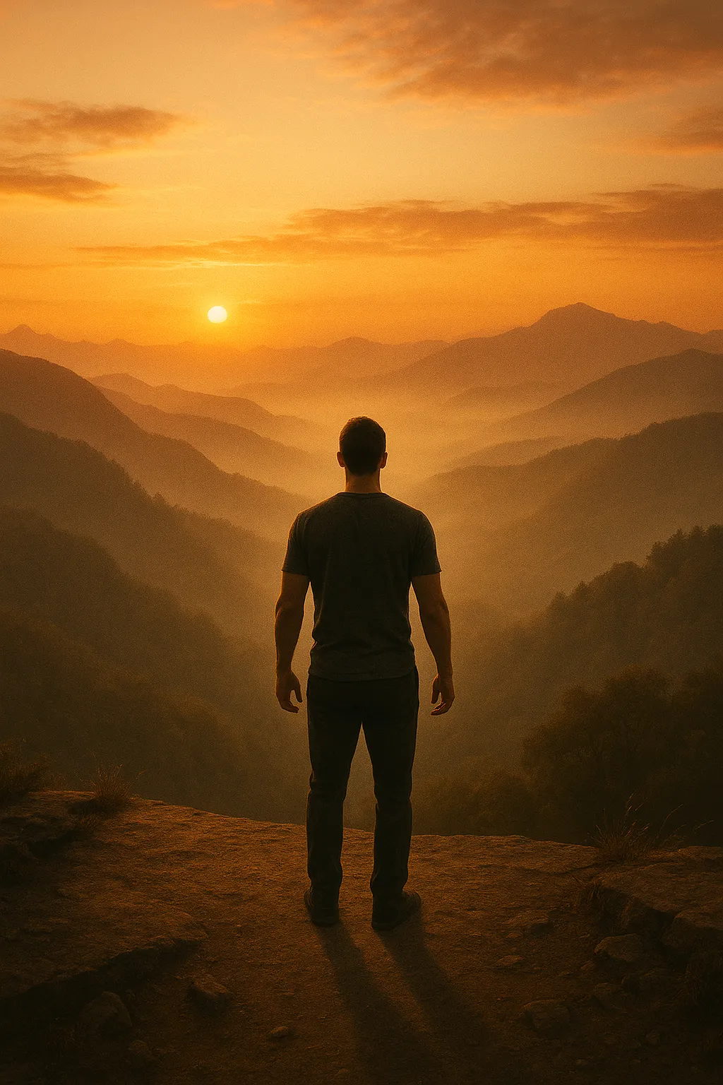 Open road through mountains – metaphor for life path