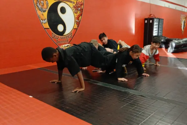 hard work can be fun - kids doing push ups