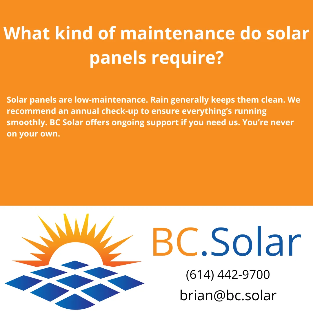 Learn how to maintain your solar panels in Columbus, Ohio. Discover why BC Solar’s support ensures you’re never on your own.