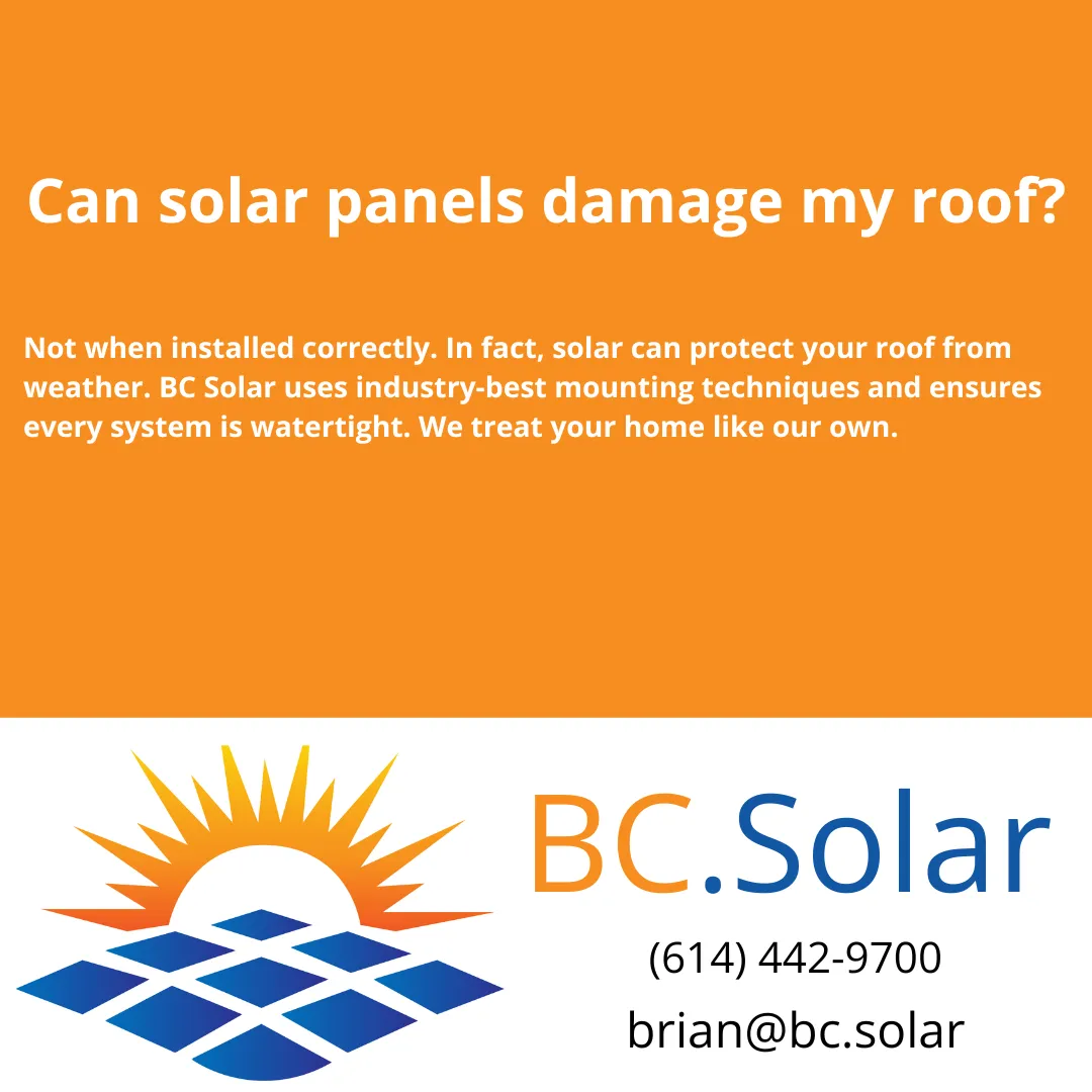 Wondering if solar panels will damage your roof? Learn the truth about solar installation and how BC Solar protects your home in Columbus, Ohio.