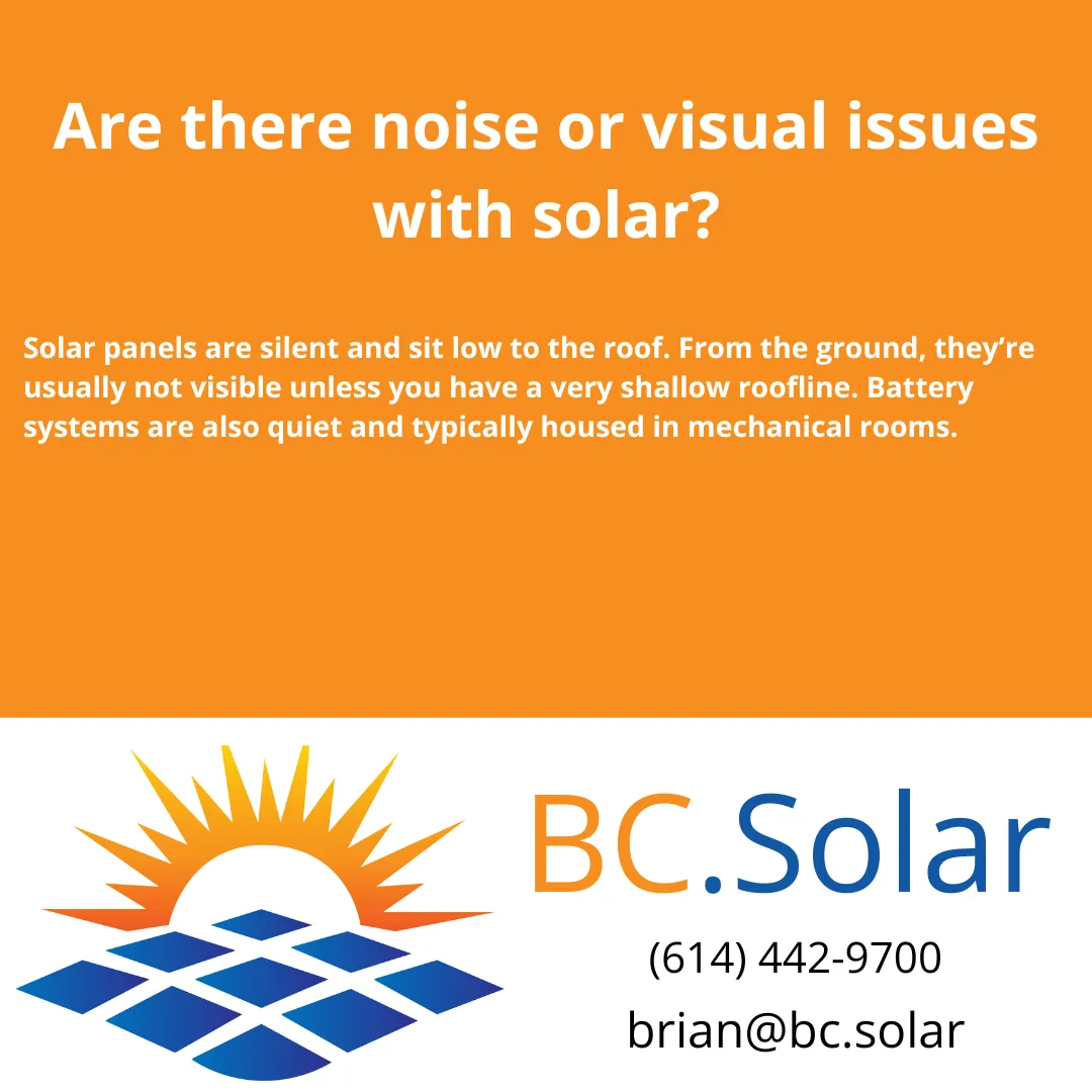 Are there noise or visual issues with solar?