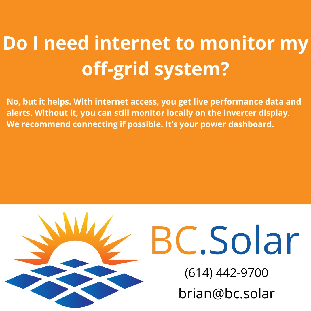 Learn whether off-grid solar systems require internet to function and monitor energy usage. Simple answer, real advice from BC Solar.