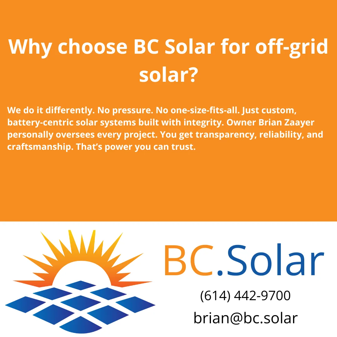 Why choose BC Solar for off-grid solar?