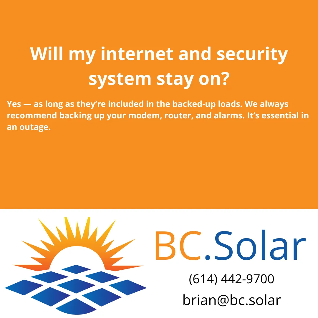 Will my internet and security system stay on?