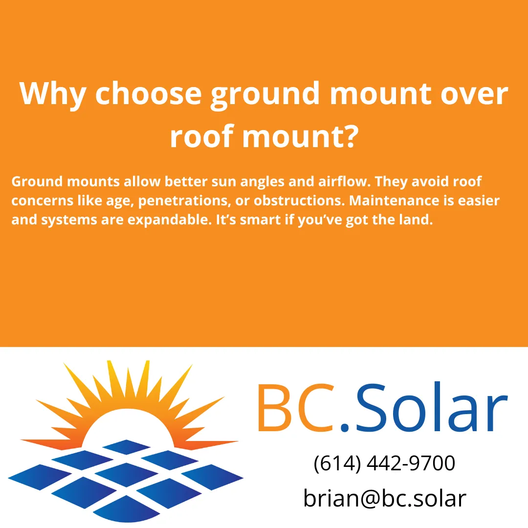 Ground-mounted solar panels offer flexibility, better sun angles, and easier maintenance. Discover why homeowners and businesses in Columbus prefer this option.