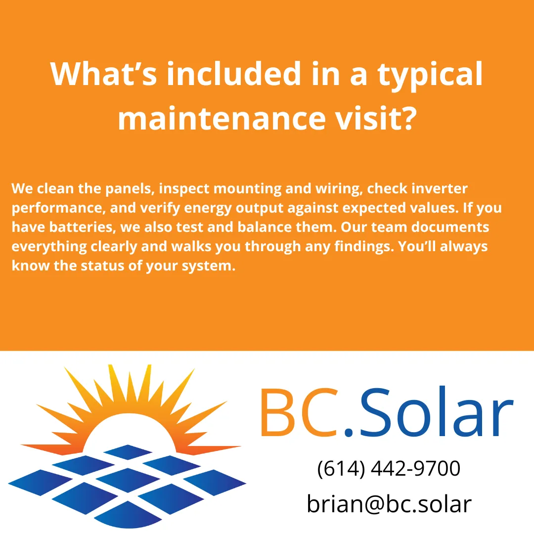 What’s included in a typical maintenance visit?