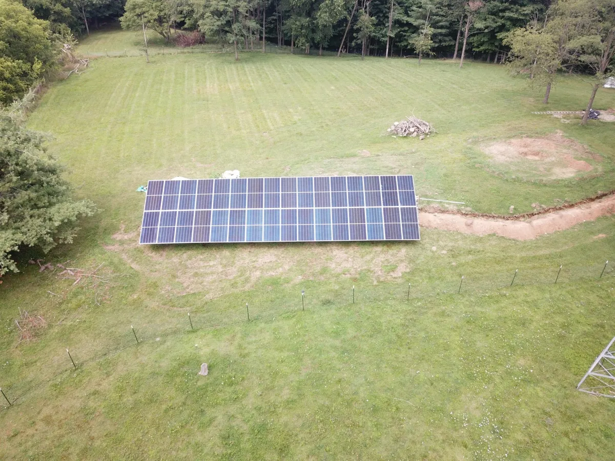 BC Solar - solar panels in the middle of a yard