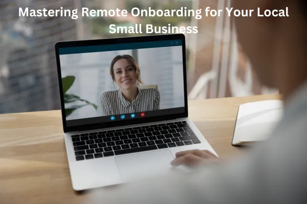 Woman completing remote onboarding