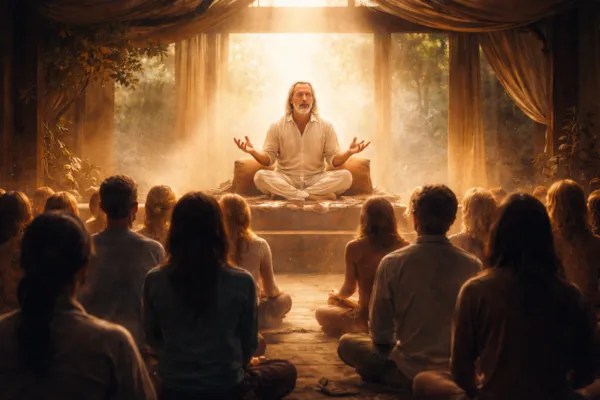 A guru with disciples. Still Seated Book excerpt Daniel Aaron