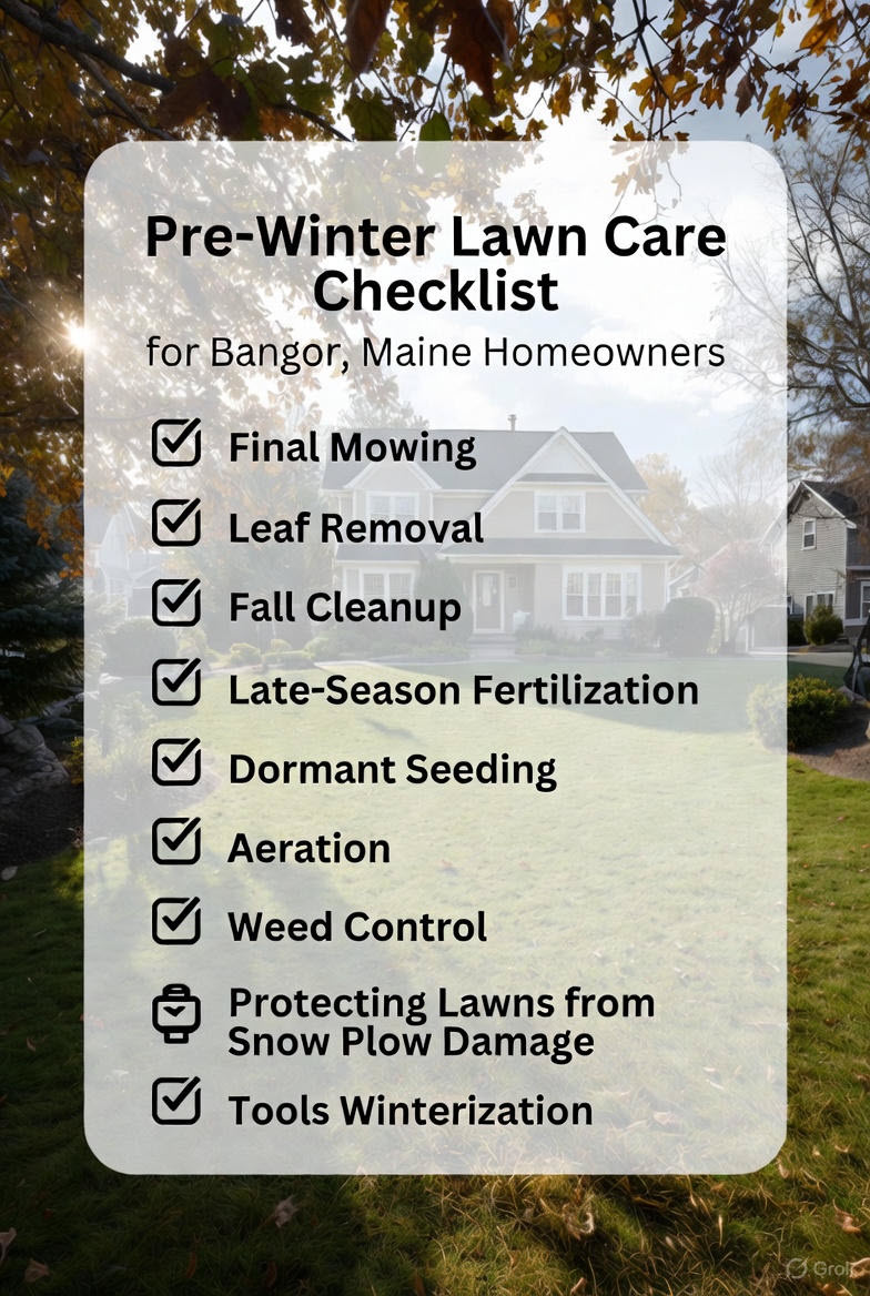 Your 2025 Pre-Winter Lawn Checklist for Bangor, Maine Homeowners (Don’t Get Stuck with a Dead Yard in Spring)”