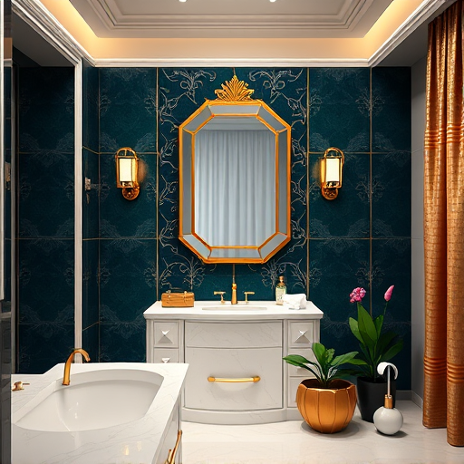 A symbolic, artistic depiction of eco-friendly bathroom remodeling in Azle, Texas, featuring a natural landscape integrated with sustainable design elements. The scene includes a transparent, recycled glass bathtub flowing with a gentle river, surrounded by lush Texas native plants and wildflowers. Bamboo accents, reclaimed wood textures, and biodegradable soap bubbles enhance the eco-conscious theme. An ancient oak tree with branches transforming into water droplets and leaves symbolizes sustainability and renewal. In the background, rolling hills, clear blue skies, stylized solar panels in treetops, and a small windmill represent renewable energy sources. Playful fairies with shimmering wings tend to the environment, watering a sprout shaped like a showerhead. A stylized shower curtain pattern with waves and leaves hints at water conservation. The warm earthy color palette, softened by golden sunlight, evokes early morning freshness and hope, emphasizing harmony between nature and sustainable design through a rich, symbolic art style.