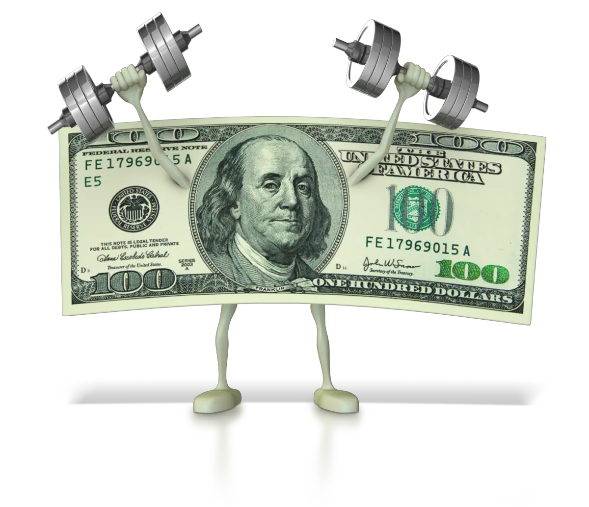 Dollar Bill lifting weights