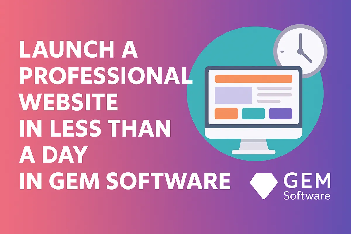 Launch a Professional Website in Less Than a Day in GEM Software