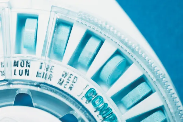 blue birth control pack