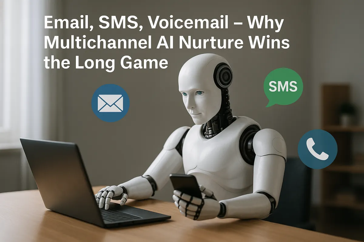AI robot sending messages through different channels