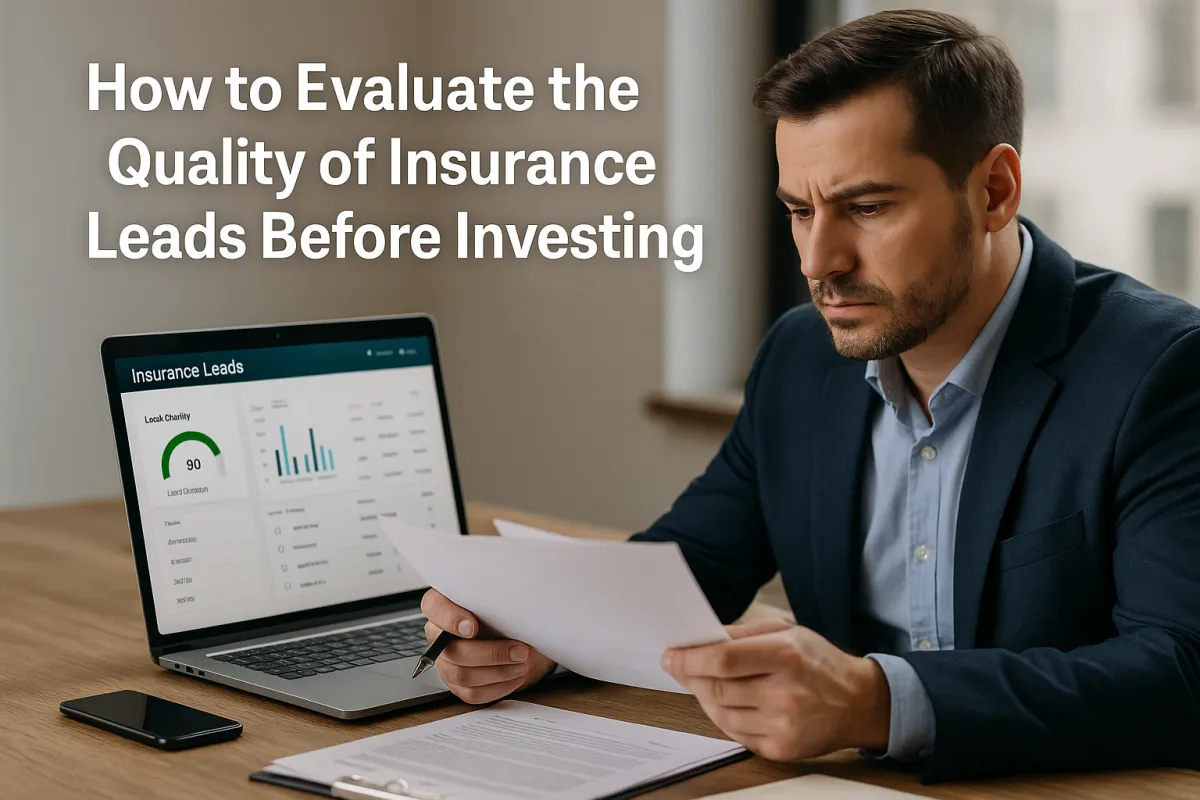 Agent reviewing high-quality insurance leads with AI-powered dashboard