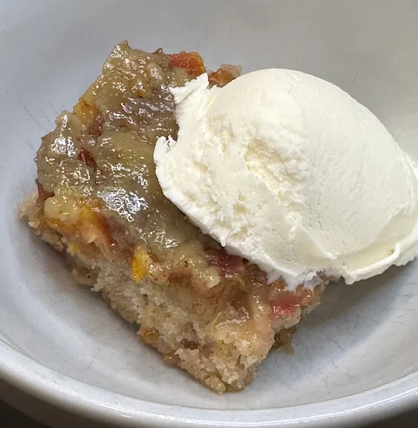 sourdough, sourdough living, simple, dessert, rhubarb, rhubarb cake, rhubarb pudding cake