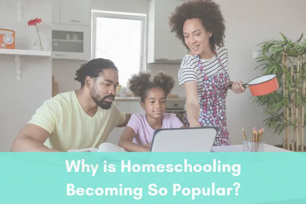 Homeschooling parents helping child at the kitchen table