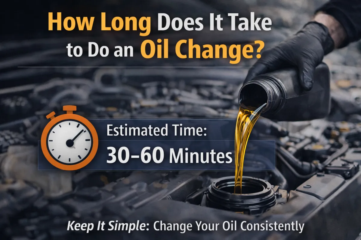 Calgary oil change time estimate graphic: 30–60 minutes
