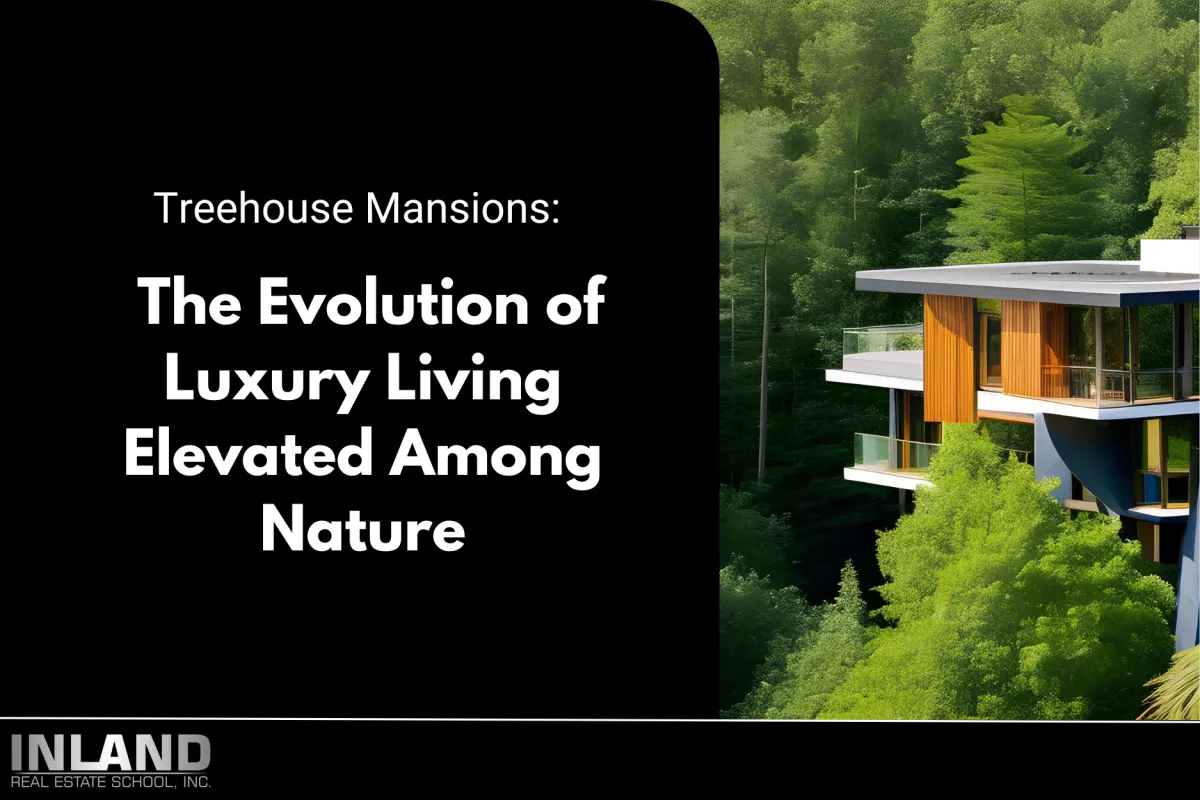 Luxurious treehouse mansion nestled among lush green treetops, symbolizing elevated and sustainable living.