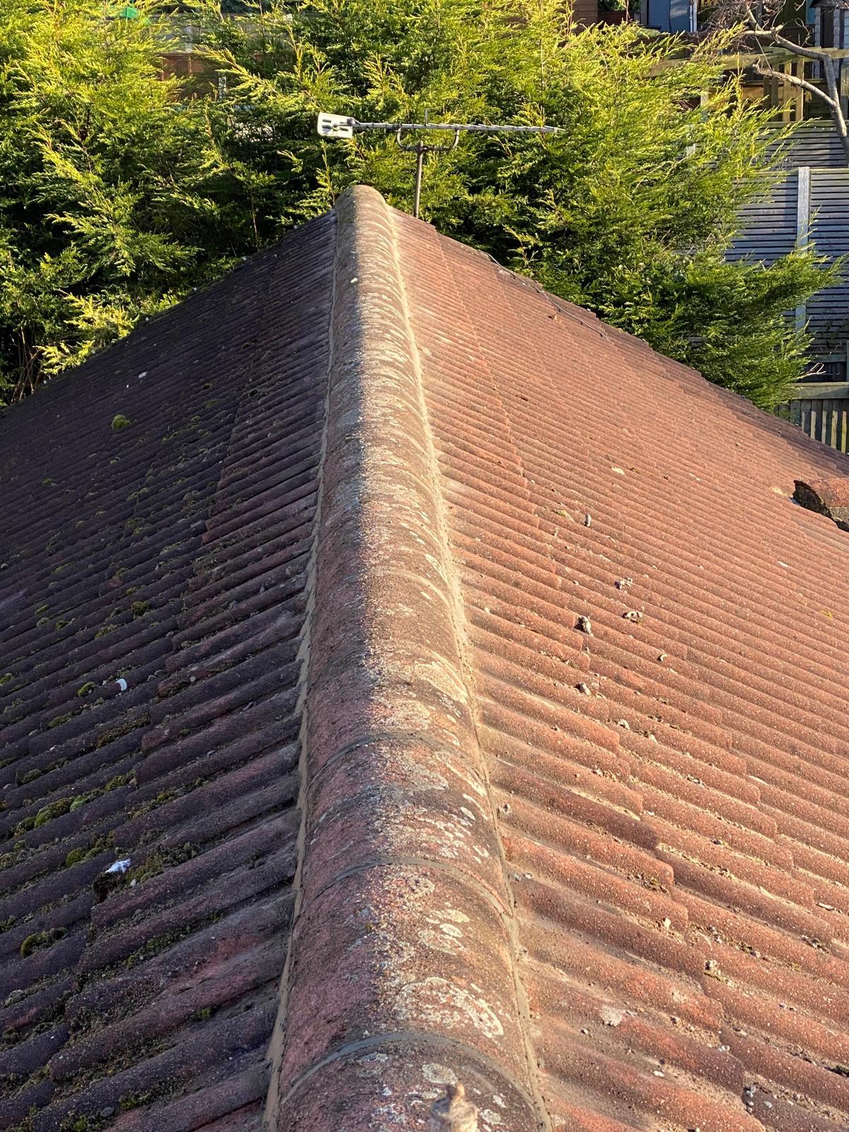 Completed ridge tile repair by Willshaw’s Property Services