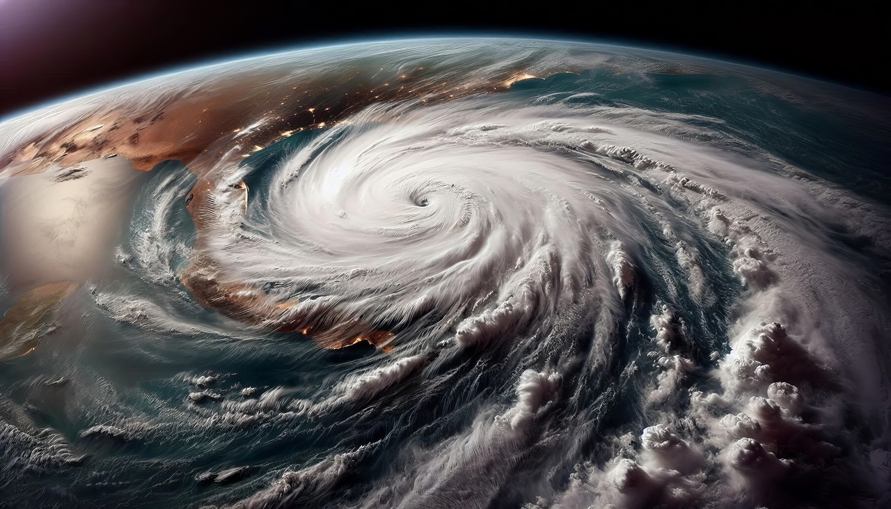 satellite photo of a hurricane